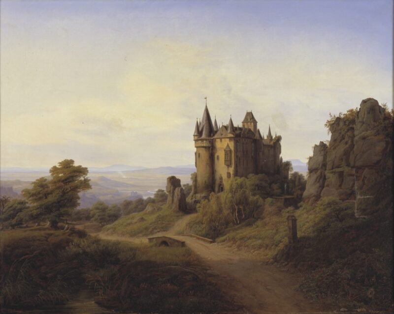 Castelo Buresheim no rio Eifel (1838)