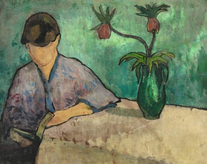 Jovem lendo com quimono (1887)